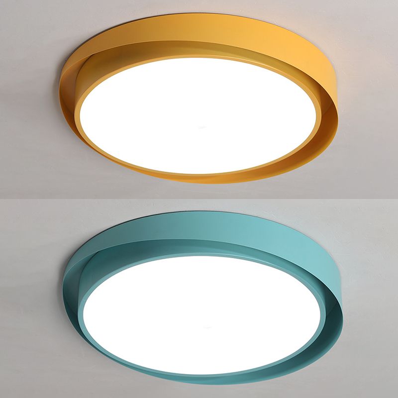 Minimalist Colorful Ceiling Lamp Fixture Contemporary Metal LED Ceiling Mount Light