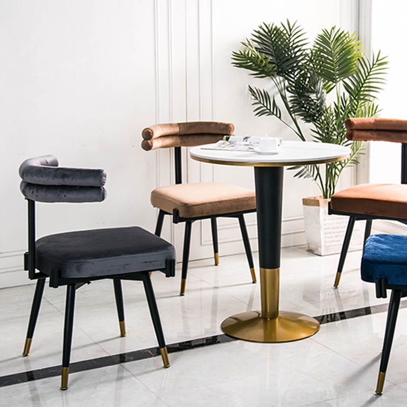 Glam Style Armless Dining Chairs Fabric Home Dining Side Chair