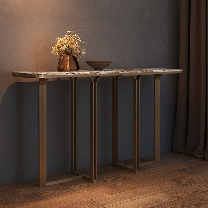 Rectangle Shape Contemporary Console Table White/Black Stone Console Sofa Table