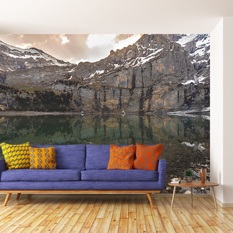 Vivid Mountain Contemporary Style Mural Horizontal Photography Living Room Wall Mural