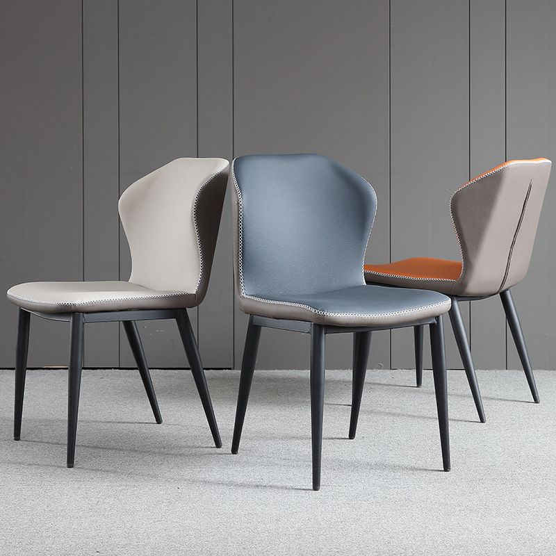 Wingback Side Chairs Faux Leather Kitchen Dining Armless Chairs