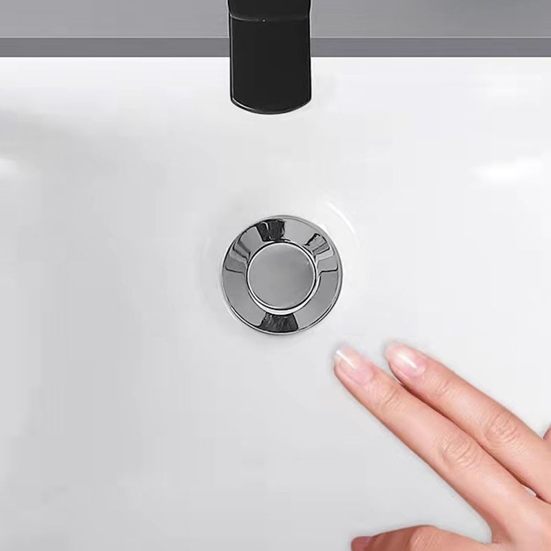 Modern Undermount Bathroom Sink Oval Shape Porcelain with Pop-Up Drain Basin Sink