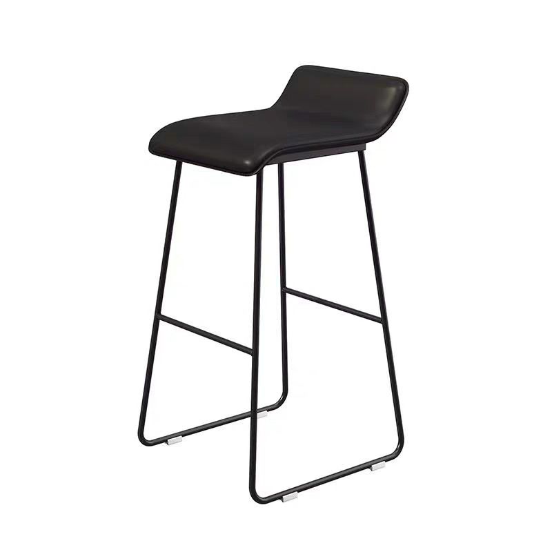 Contemporary Faux Leather Counter Stool Counter Height Bar Stool with Metal Legs