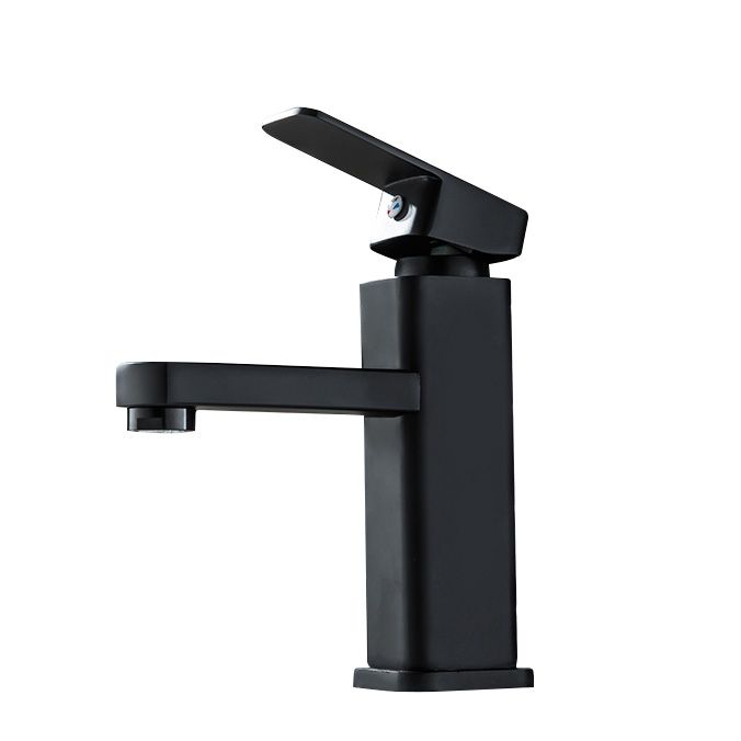 Cubic Vessel Sink Faucet Simple Low Arc Bathroom Faucet with 1 Hole