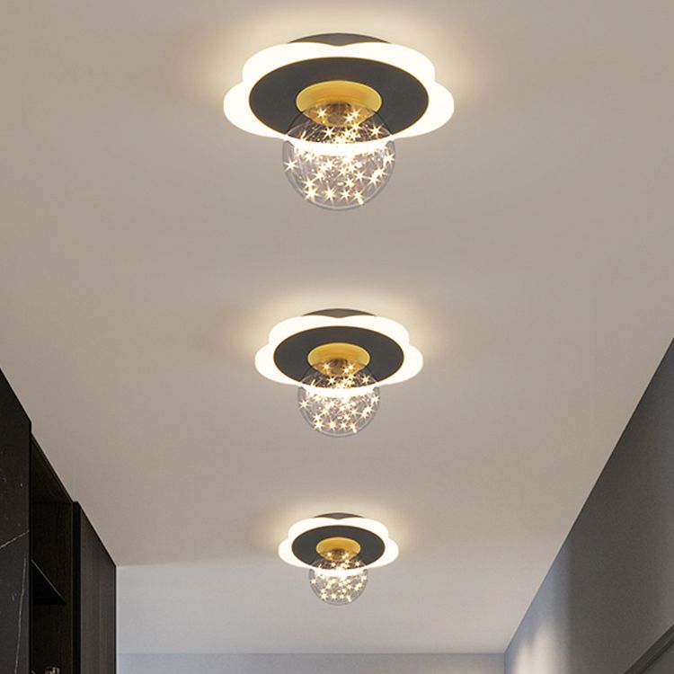 Geometry Shape LED Sky Star Ceiling Lamp Modern Iron 2 Lights Flush Mount for Bedroom