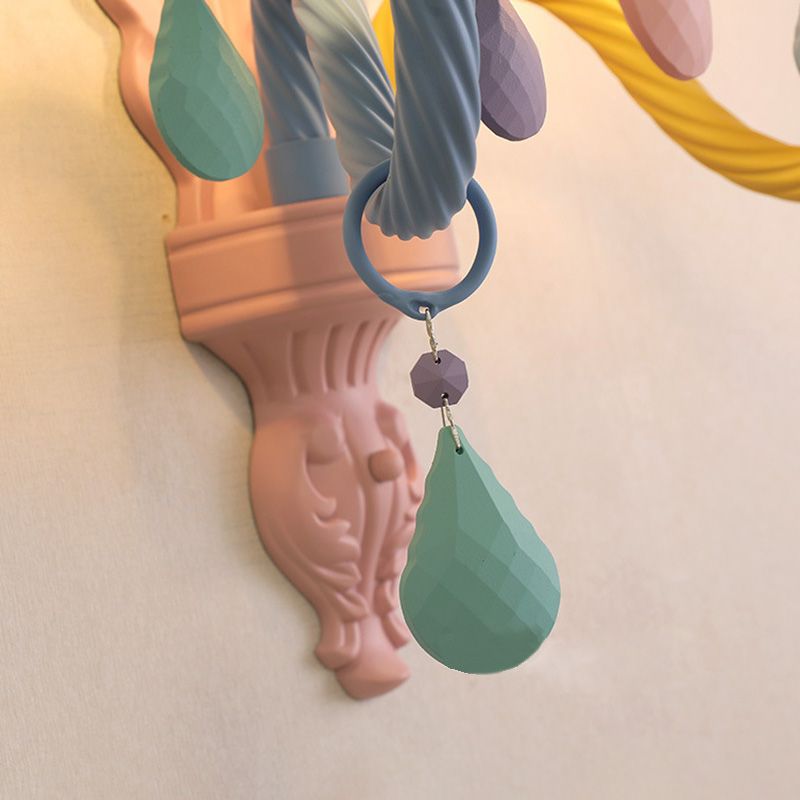 Metal Wall Sconce Lighting Macaron Multi-Color Wall Light Fixture for Bedroom