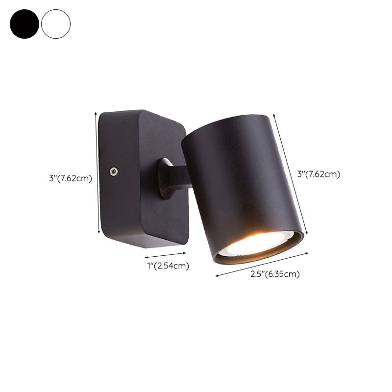 Modern Simple Aluminum Wall Light Rotatable Cylinder Shape Wall Lamp for Living Room
