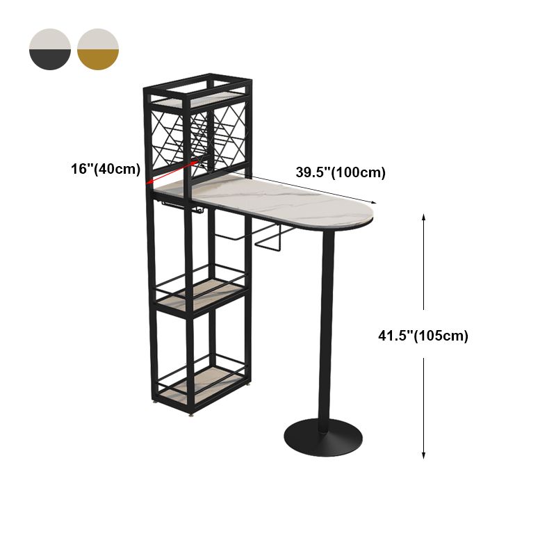 Modern Stone Storage Dining Table Double Pedestal Indoor Patio Bar Table