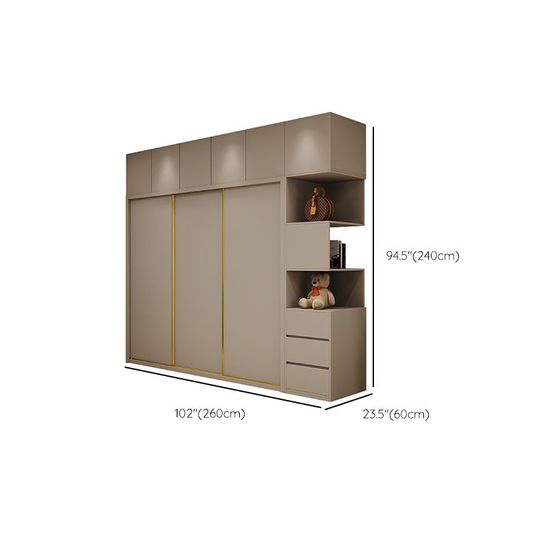 Contemporary Wardrobe Armoire Engineered Wood Wardrobe Cabinet