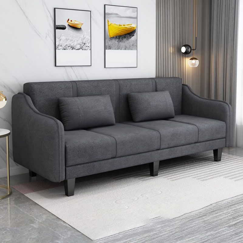 Contemporary Pillows Convertible Sloped Arm Stationary Seating
