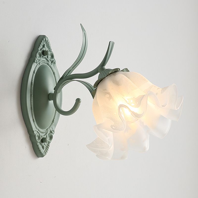 Modern Glass Shade Wall Lamp 1-Light Wall Sconce Lighting for Bedroom