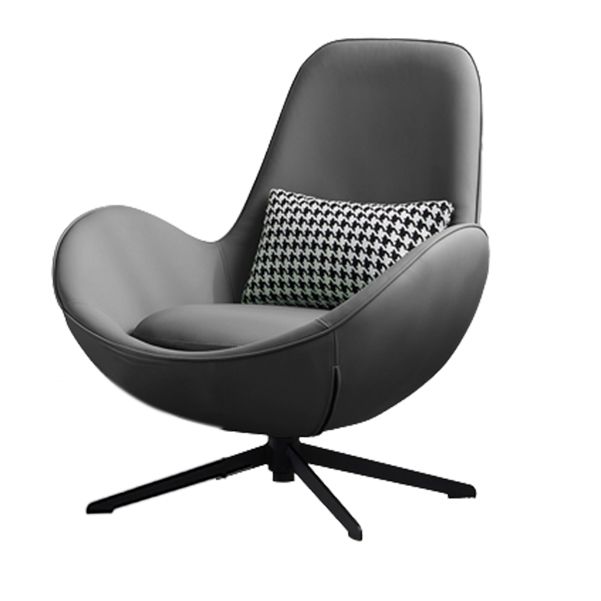 Fixed Back Lounge Chair Water Resistant Ottoman Set with Metal Legs
