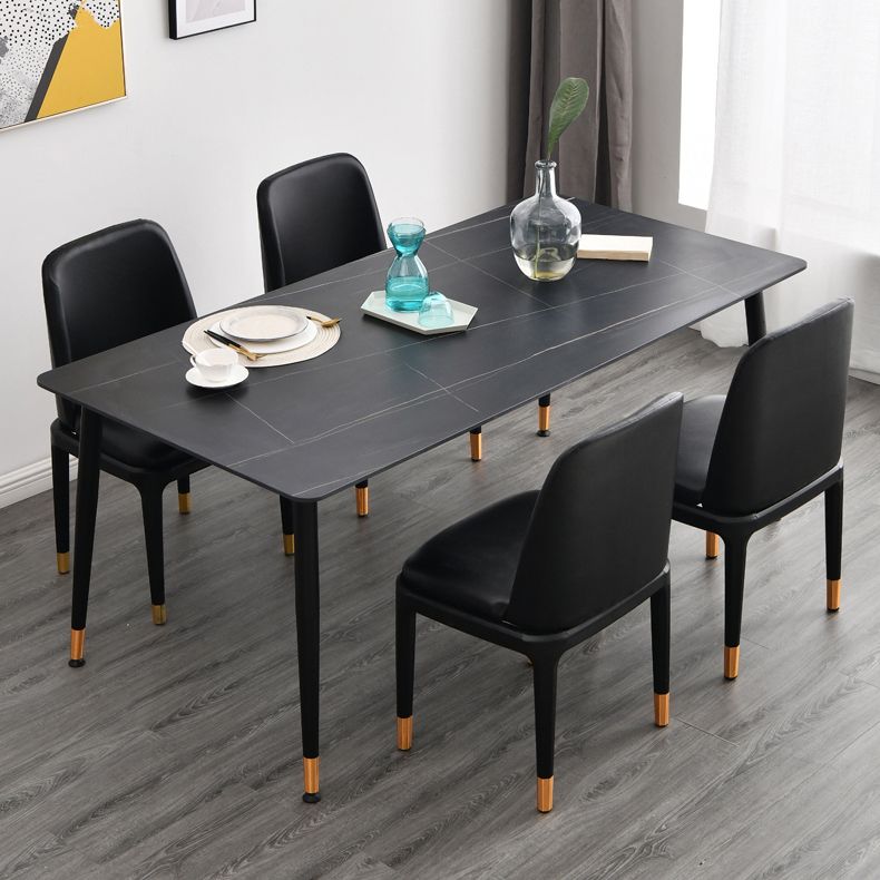 Glam Rectangle 1/4/5/7 Pieces Dinette Set Indoor Stone Top Dining Table Set