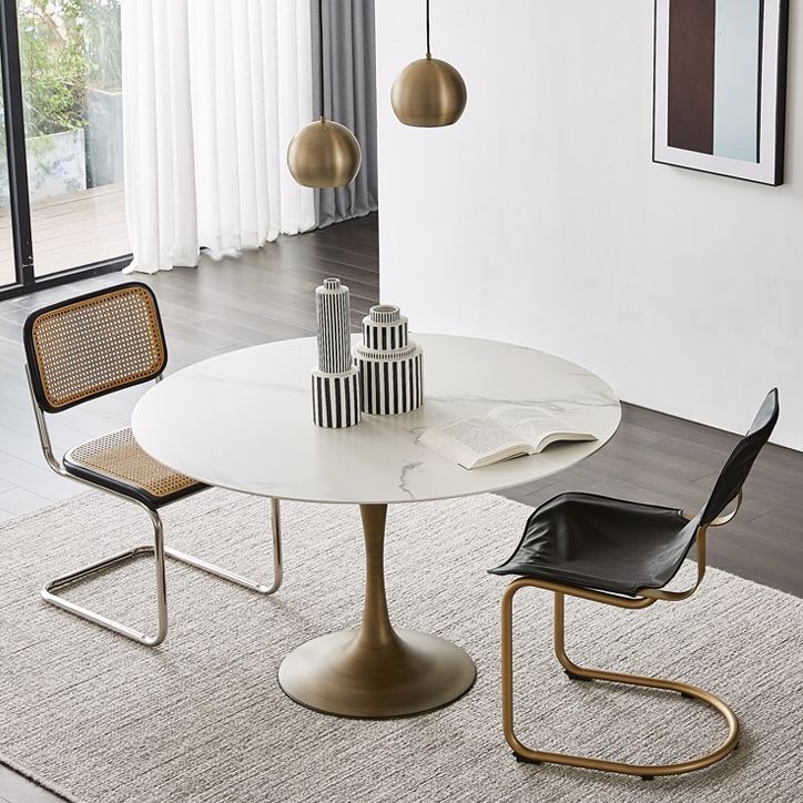 Round Tulip Base Dinette Table Traditional Luxury Dining Room Table for Home