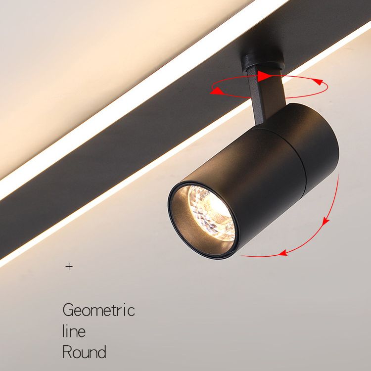 Oblong Acrylic Shade LED Ceiling Light in Modern Simplicity Metal Lamp Semi Flush Mount for Commercial Place