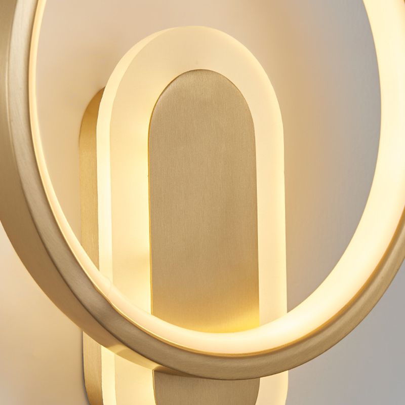 2-Light Round Wall Sconce Light Modern Metal Wall Sconce Lighting