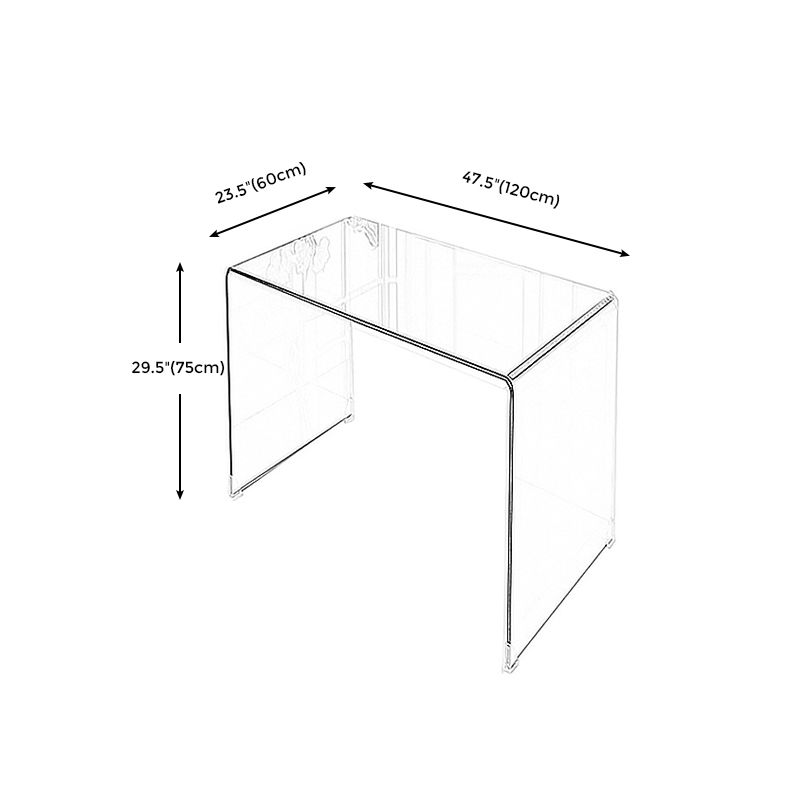 Sled Base Design Tempered Glass Black/clear Rectangular Coffee Table