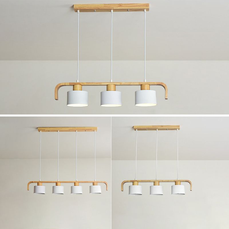 Couleur de plafond en bois de pendentif île moderne de la lumière intérieure de la pièce des macarons