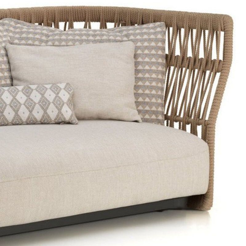Tropical Patio Sofa Water Resistant Rattan Outdoor Patio Sofa