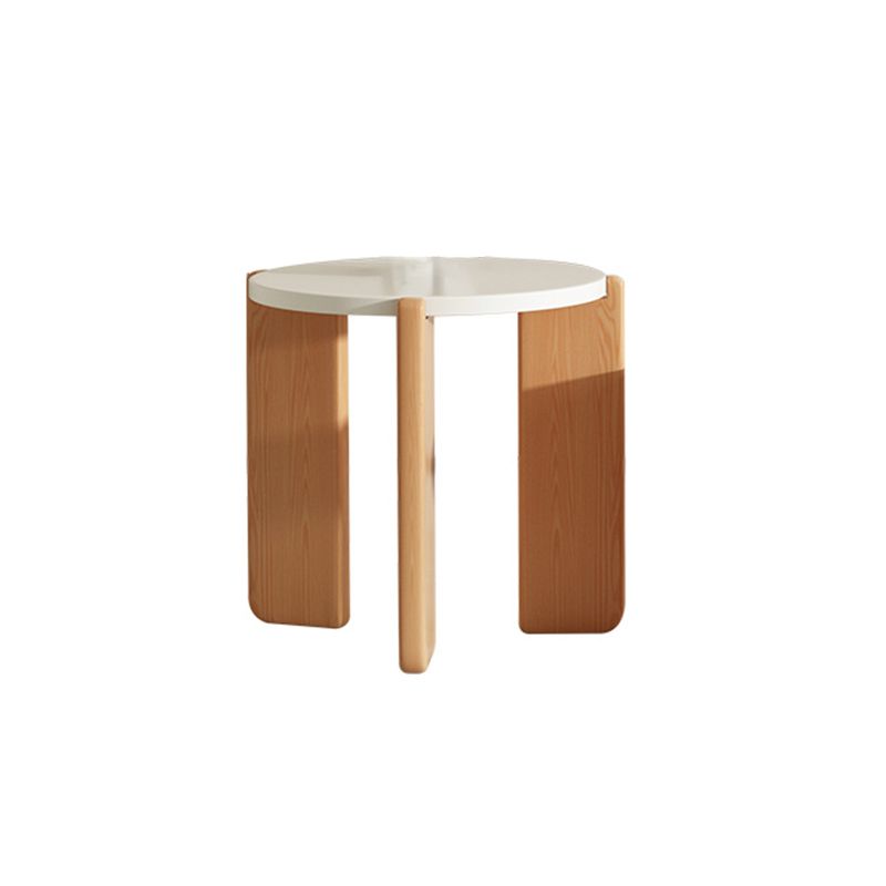 3 Legs Coffee Table Contemporary Solid Wood Round Cocktail Table