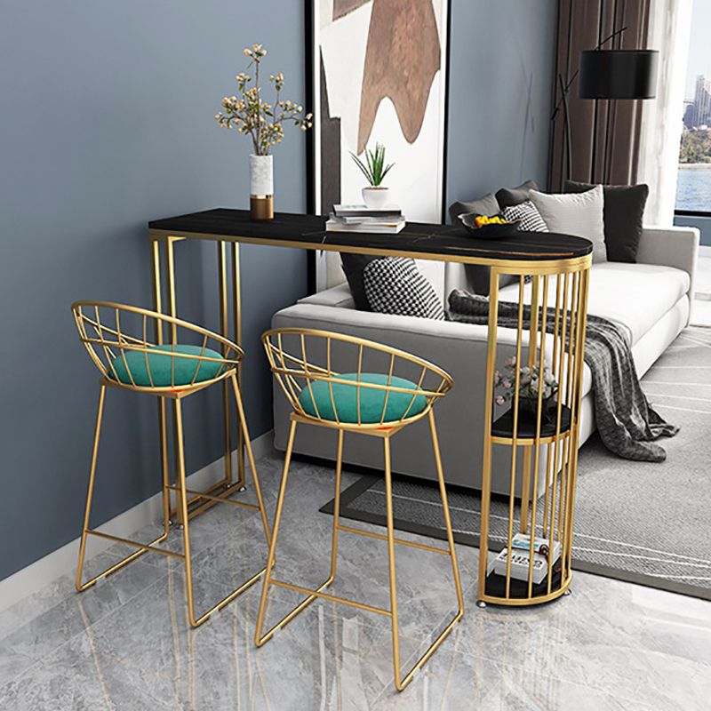 Modern Stone Bar Table Set 1/3 Pieces Fixed Bistro Set for Indoor