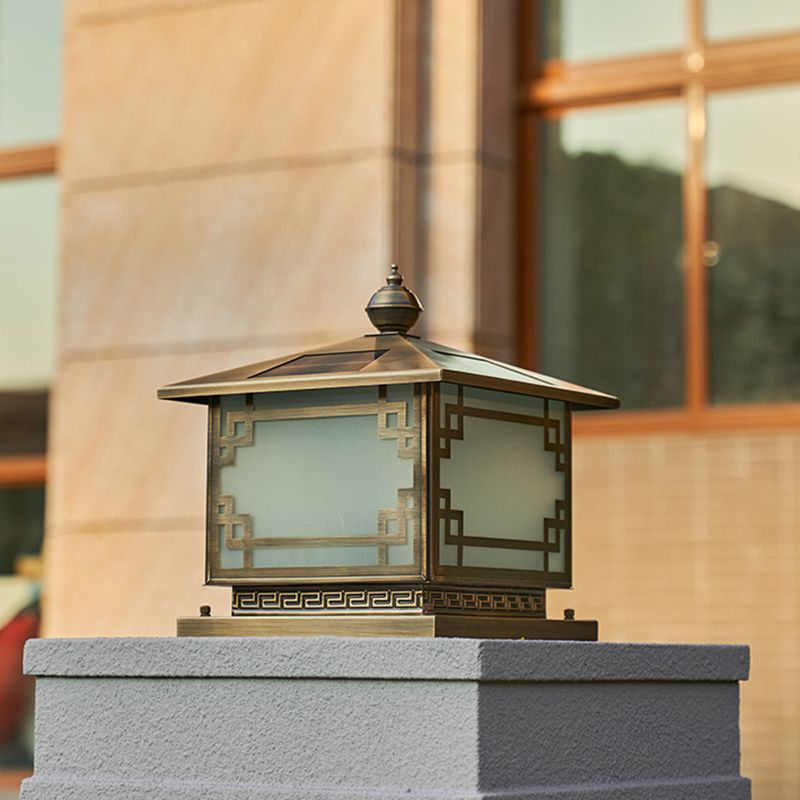Household LED Pillar Lamp Modern Solar Lighting Fixture for Garden