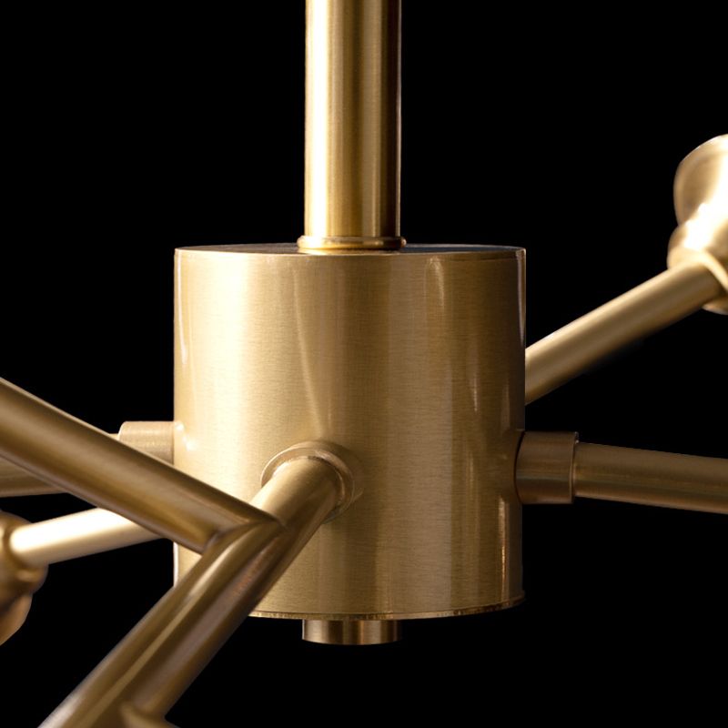 Luce a soffitto di cristallo di fiore ramificata Post-Modern 6/12/15 Teste per camera da letto lampadario appeso in ottone