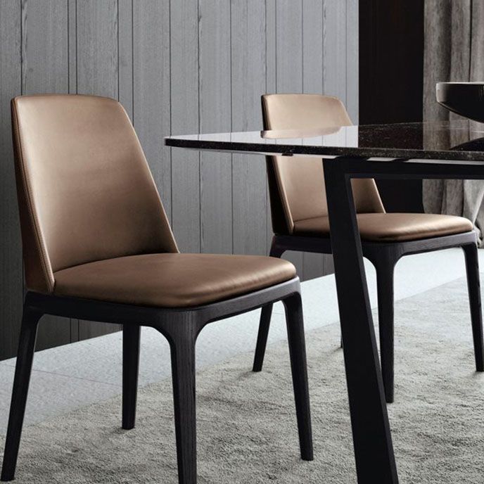 Silla de comedor industrial Ash Parsons con acabado mate de piel sintética (juego de 2)