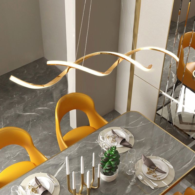 Metal Hanging Pendant Lights Contemporary Linear Hanging Lamps for Dining Room