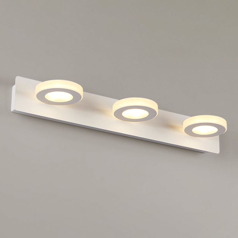 Round Shape Metal Wall Lighting Modern Multi Lights Mirror Wall Mounted Lighting in White