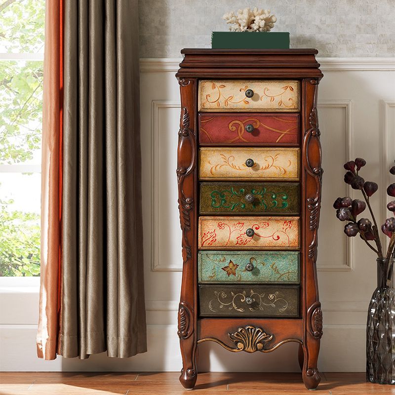 Classic Glam Storage Chest Solid Wood Storage Chest Dresser with 7 Drawers