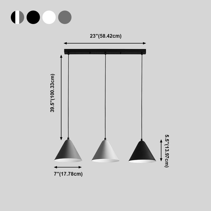 Moderne creatieve kegel hanger licht smeedijzeren macaron hangende lamp voor eetkamer