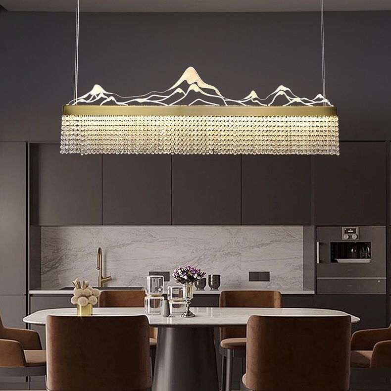 Cascades Hanging Island Lights Crystal Modern Designer Pendant Lighting Fixtures for Restaurant
