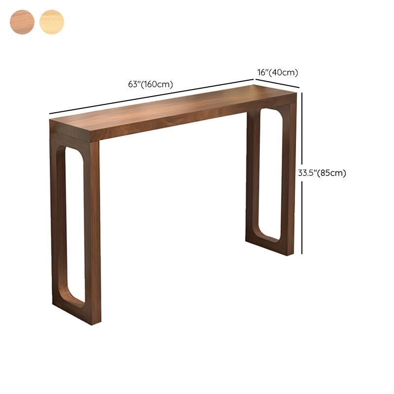 Solid Wood Rectangle Console Table Sled Base 33.46" Tall End Table