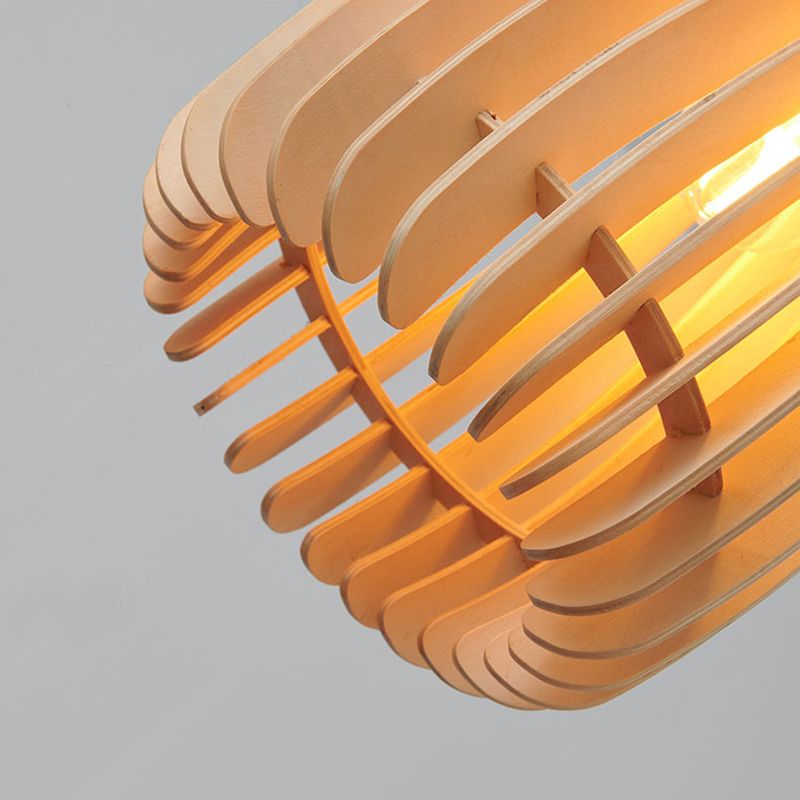 Lampada a sospensione a pendente a legna la luce del soffitto a 1 luce contemporanea per sala da pranzo