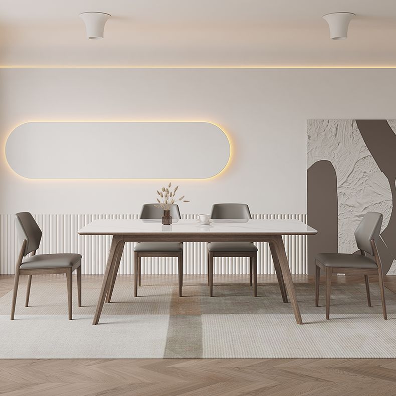 1/5/7 Pcs Modern Style Rectangle Stone Standard Height Dining Table Furniture