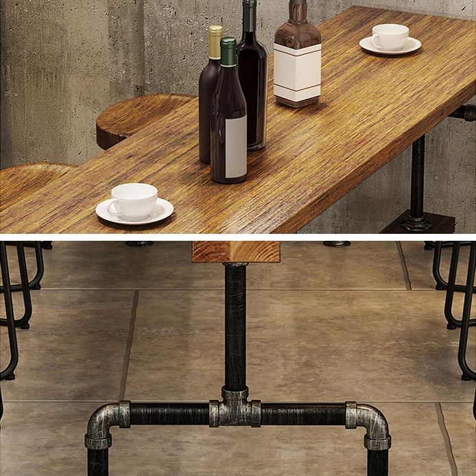 Industrial Pub Dining Set 1/4/7 Pieces Trestle Coffee Shop Wood Pub Table Set