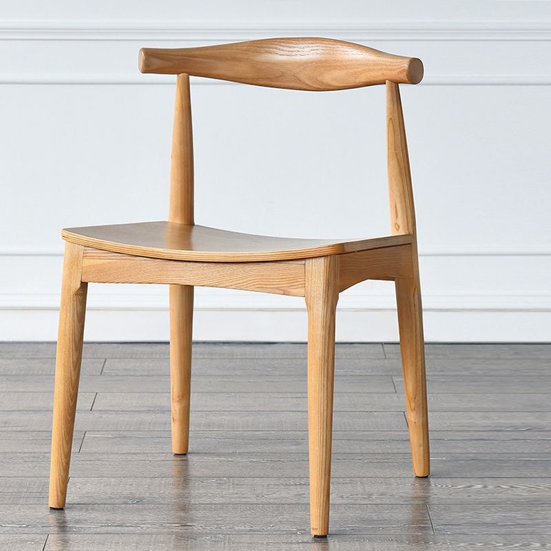 Contemporary Side Chair Wood Open Back Dining Room Chair for Indoor