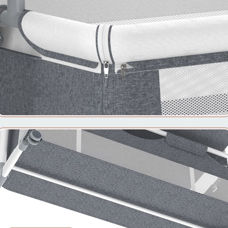 Rocking Bedside Bassinet Round Side Crib Electric with Storage Basket
