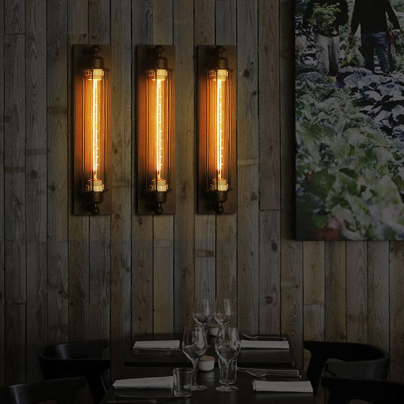 Metal Industrial Wall Sconce Cylinder Shape Wall Light for Courtyard