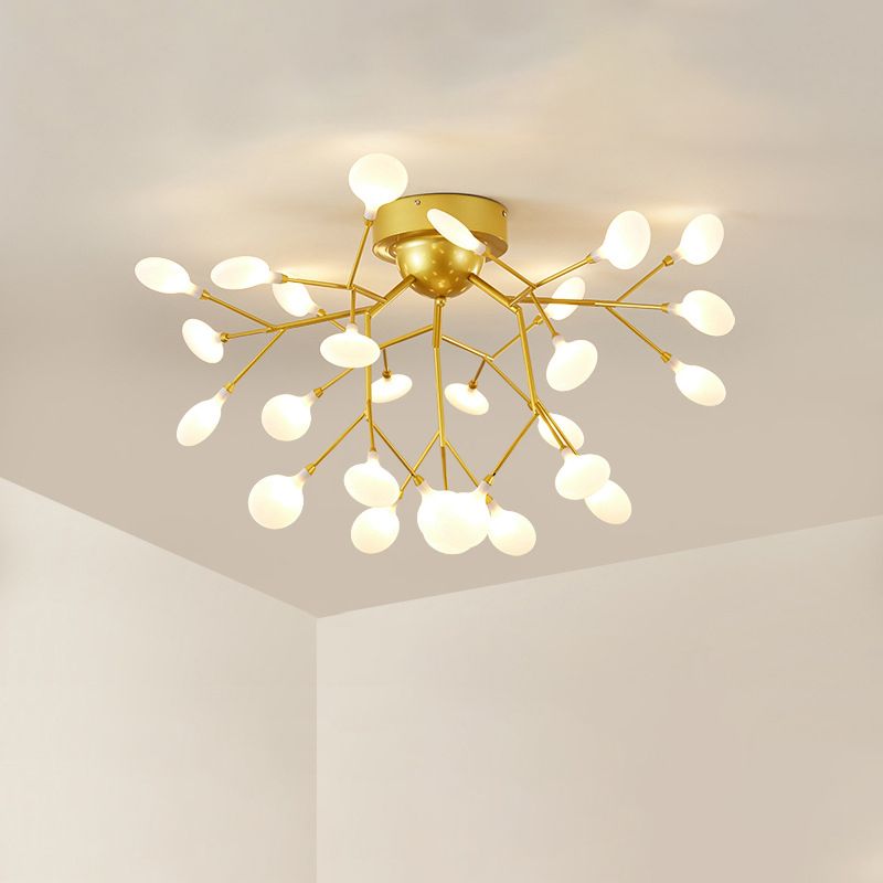 Modern Style Branch Flush Mount Metal Ceiling Light for Bedroom