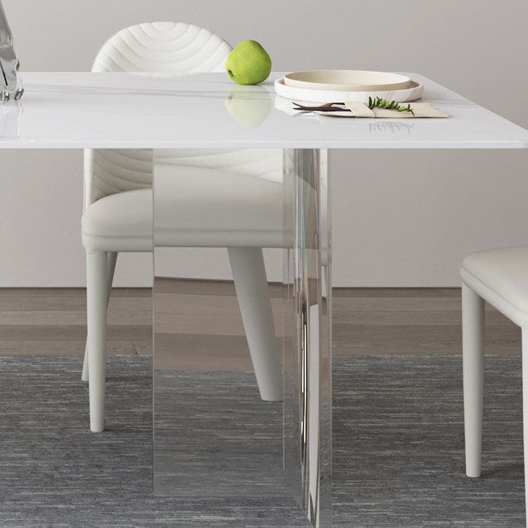 Sintered Stone Dining Table Acrylic Base Table for Dining Room