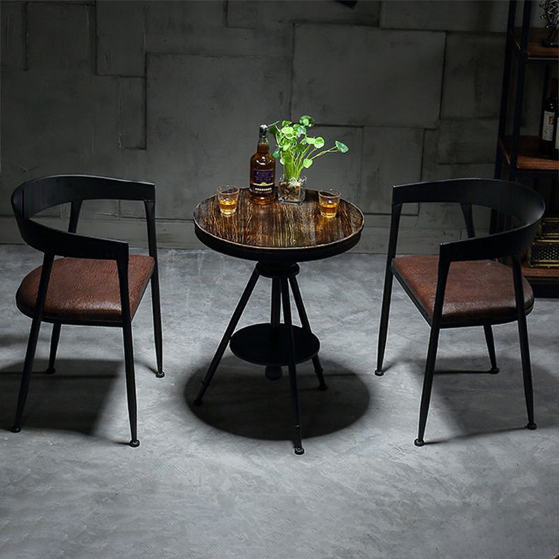 Modern Style Round Solid Wood Dining Set 1/2/3/4/5 Pieces Dining Set