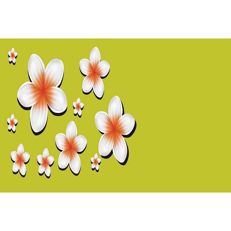 Flower Illustration Wall Mural for Sitting Room, Custom Size Available