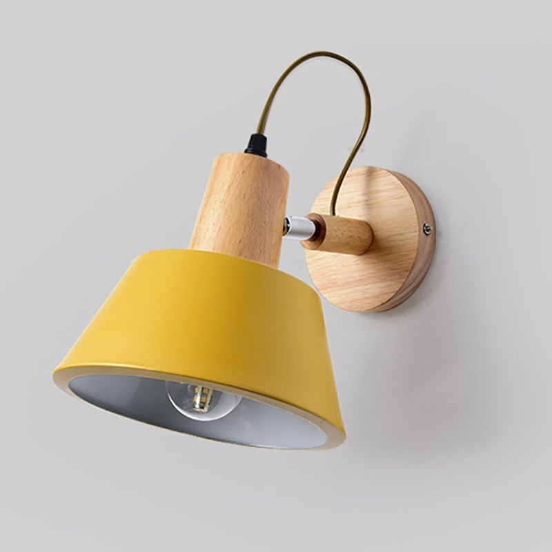 Nordic Style Wall Light Geometry Rotatable Colorful Wall Lamp with Iron Shade for Bedroom