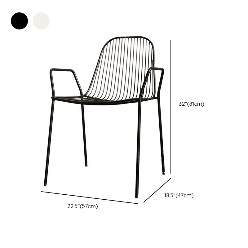 Metal Outdoors Dining Chairs Modern Stacking Indoor-Outdoor Chair