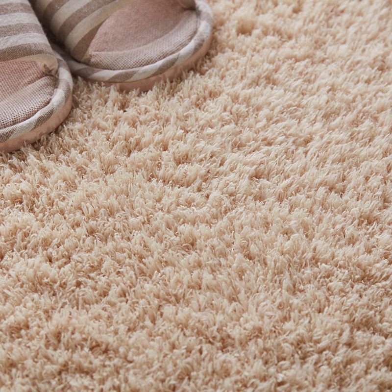 Casual Solid Rug Polyester Indoor Carpet Non-Slip Backing Shag Area Carpet for Living Room