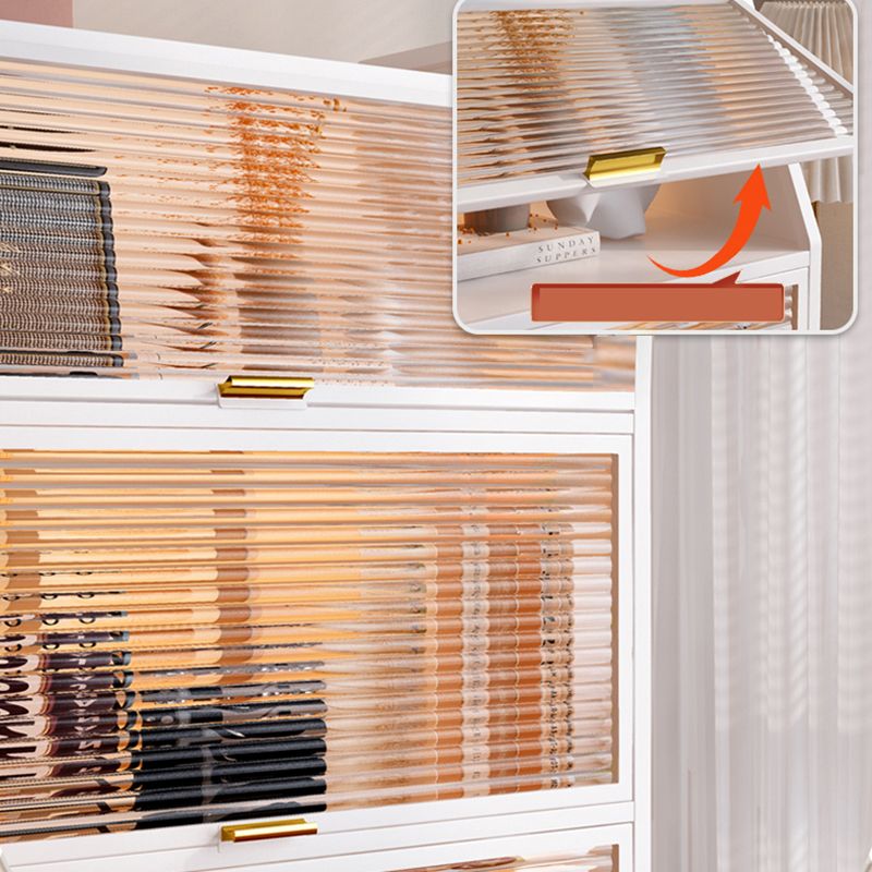 Glam Style Closed Back Bookshelf Standard Metal Bookcase for Study Room