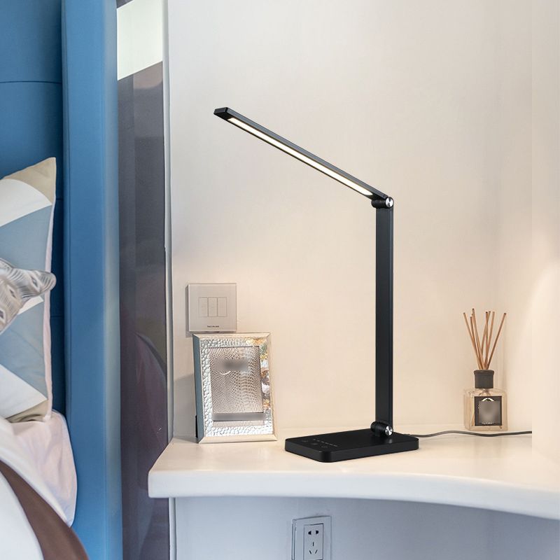1 tavolo lineare leggero leggero modernismo lampade da tavolo notturno in metallo per la sala di studio in nero