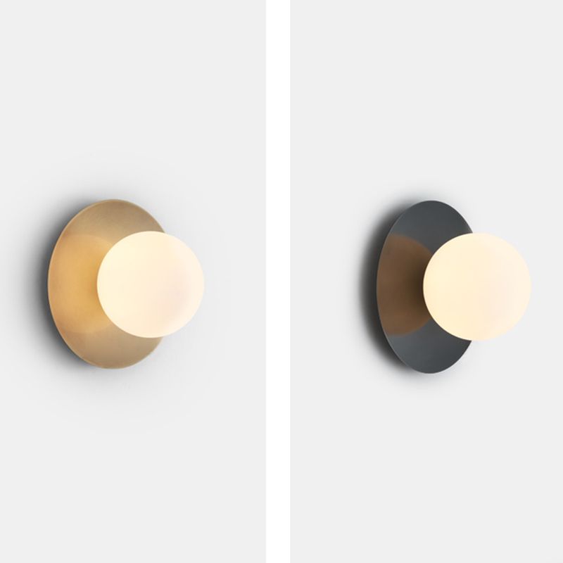 Orb Wall Mounted Light Fixture Contemporary Style Glass Flush Mount Wall Sconce for Bedroom